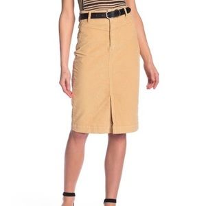 Free People Yellow Corduroy Rosemary Skirt